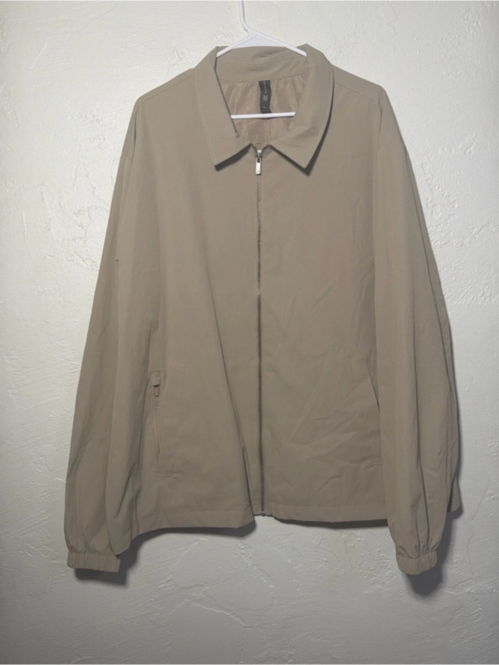 all in motion Men's Tan Zip-Up Windbreaker Jacket